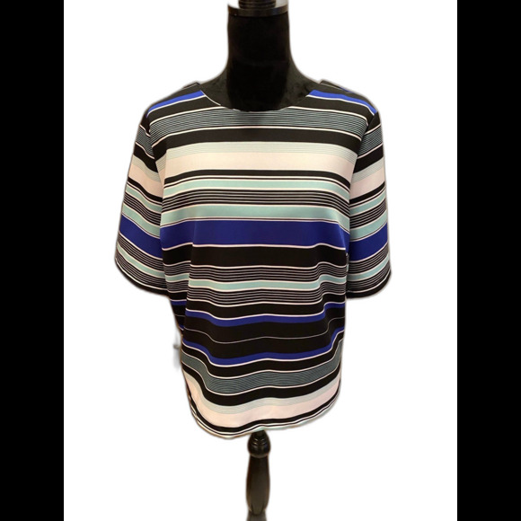 Liz Claiborne Blouse Womens Top Plus Size 1X Short Sleeve Zipper Back - Picture 1 of 7